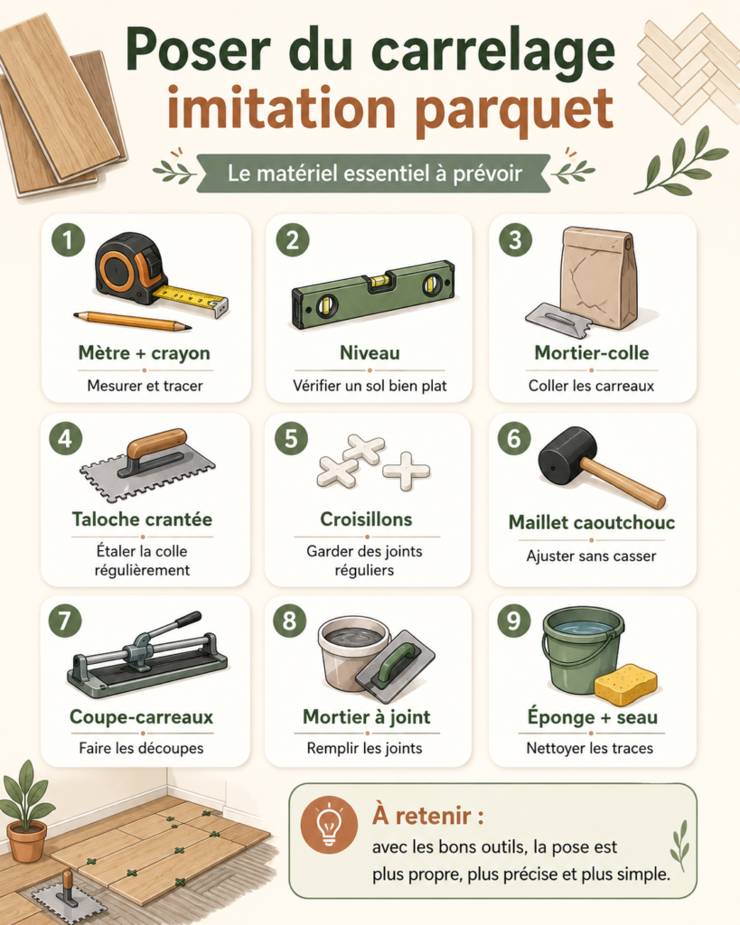 outil carrelage imitation parquet